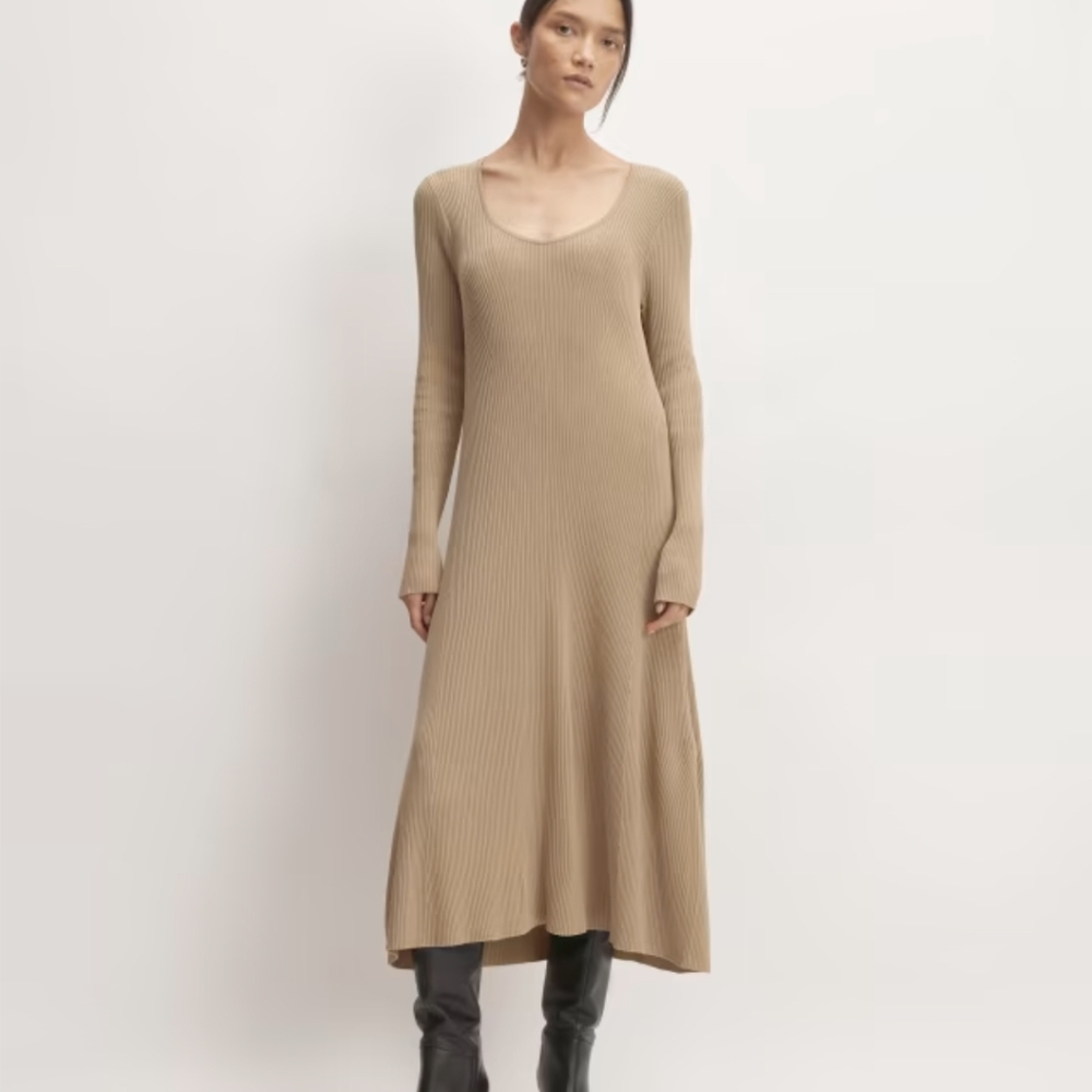 🆕 EVERLANE The Ribbed Scoopneck  Dress